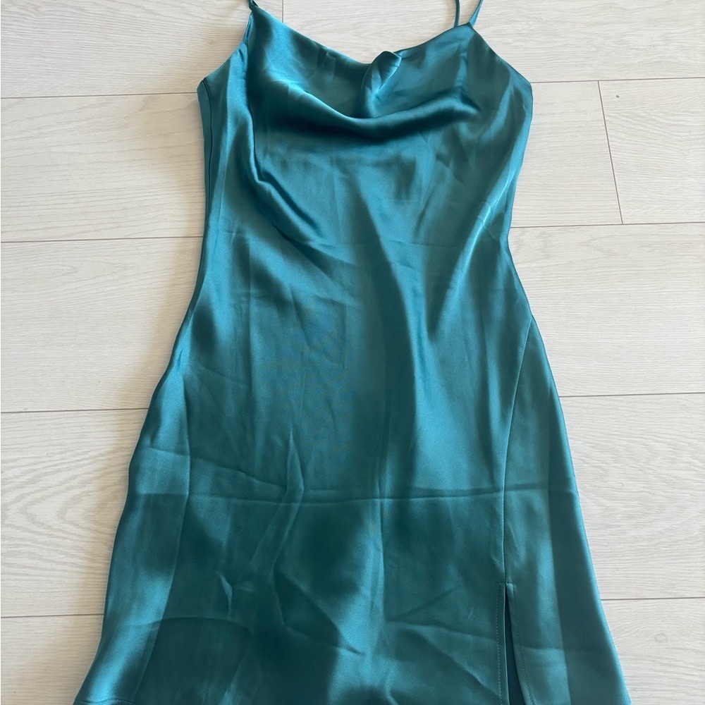 Dynamite Blue Satin Mini Dress